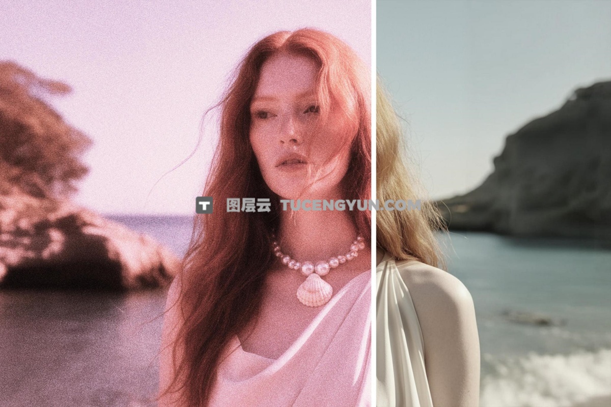 梦幻发光朦胧柔和灵魂神秘Y2K图片后期叠加滤镜PSD特效样机 Pastel Glow Photo Effect（13103）图层云