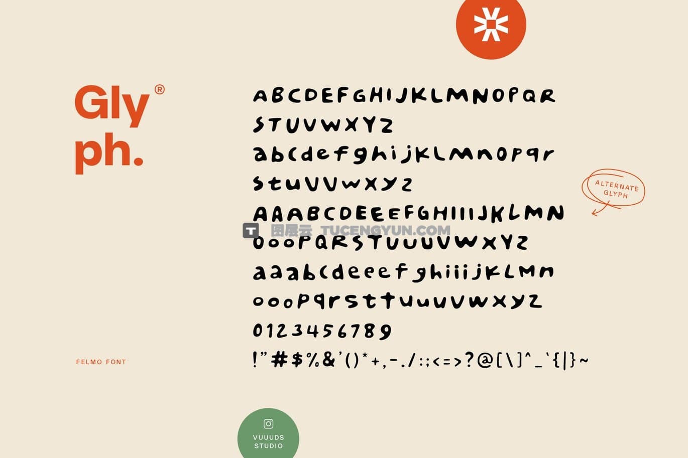 英文字体：复古俏皮厚实时髦磨损粗体logo标题无衬线封面海报设计装饰字体 felmo（13143）图层云