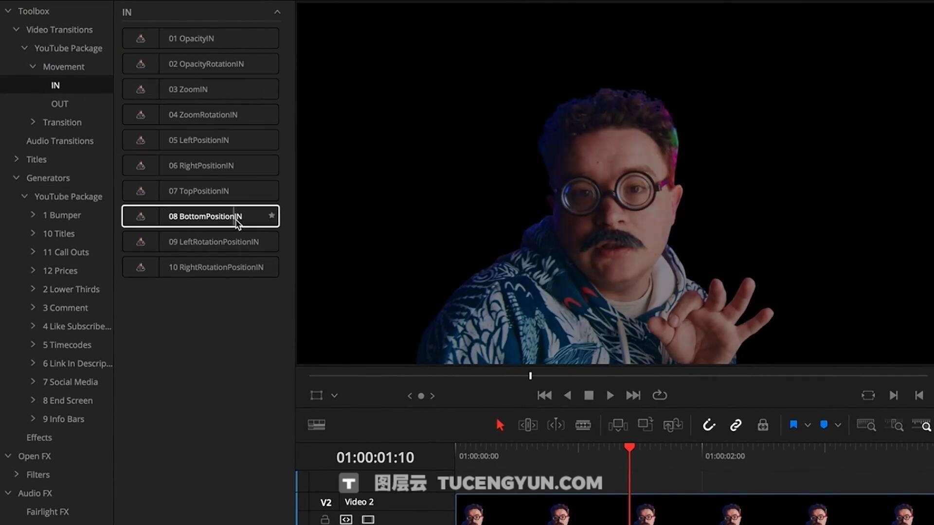 达芬奇预设：323个创意级YouTube自媒体频道图形字幕标题转场动画栏目包装（13144）图层云