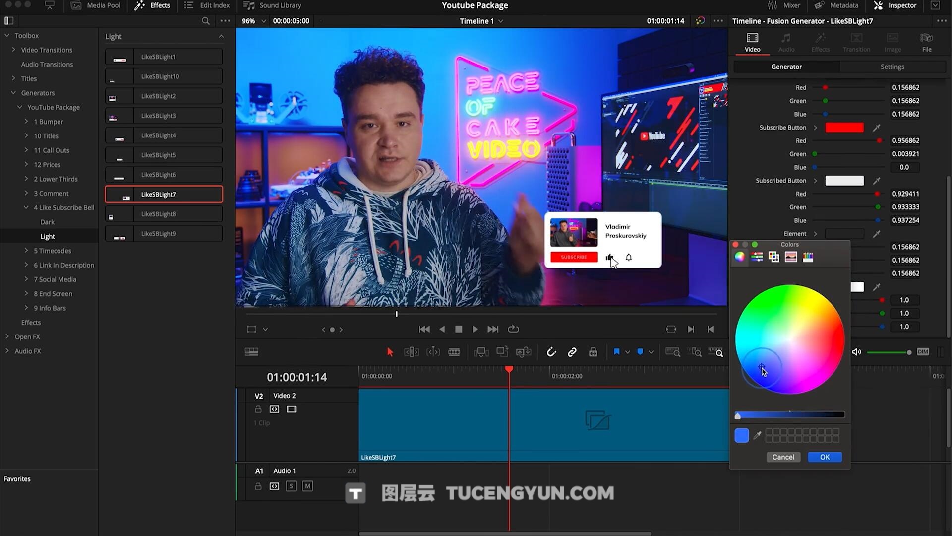 达芬奇预设：323个创意级YouTube自媒体频道图形字幕标题转场动画栏目包装（13144）图层云