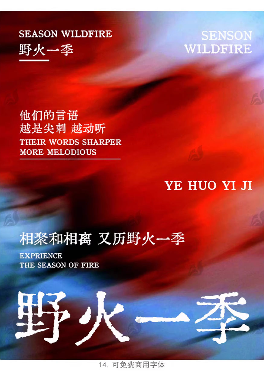 24个中式古风文艺宋体字体书籍展览海报排版视频剪辑中文字体 附带配套英文字体（13159）图层云
