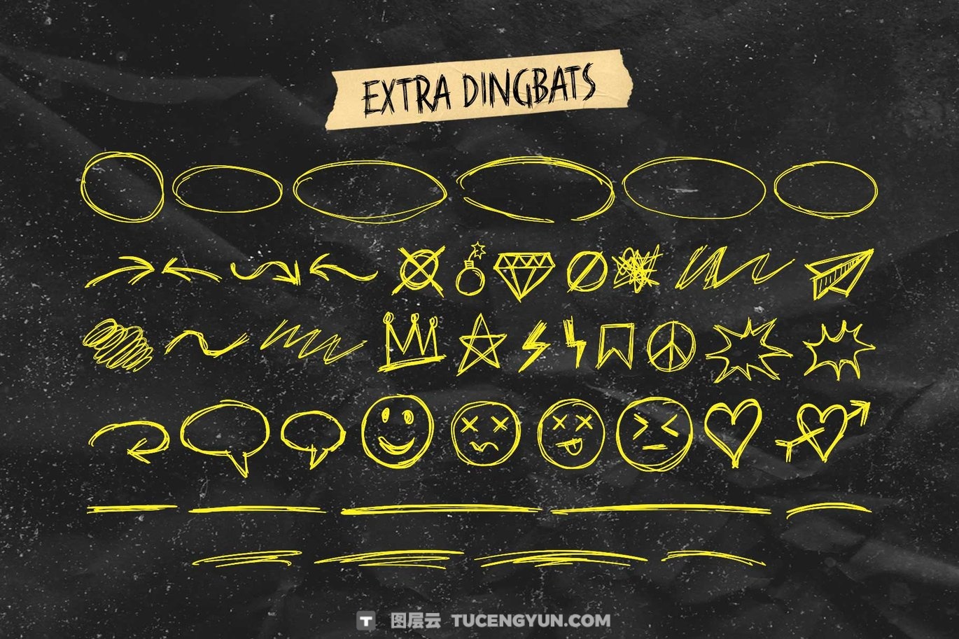 复古邋遢涂鸦手绘风格炫酷潦草摇滚线条变体杂志封面字体 Against Madness – Scribble font（13202）图层云