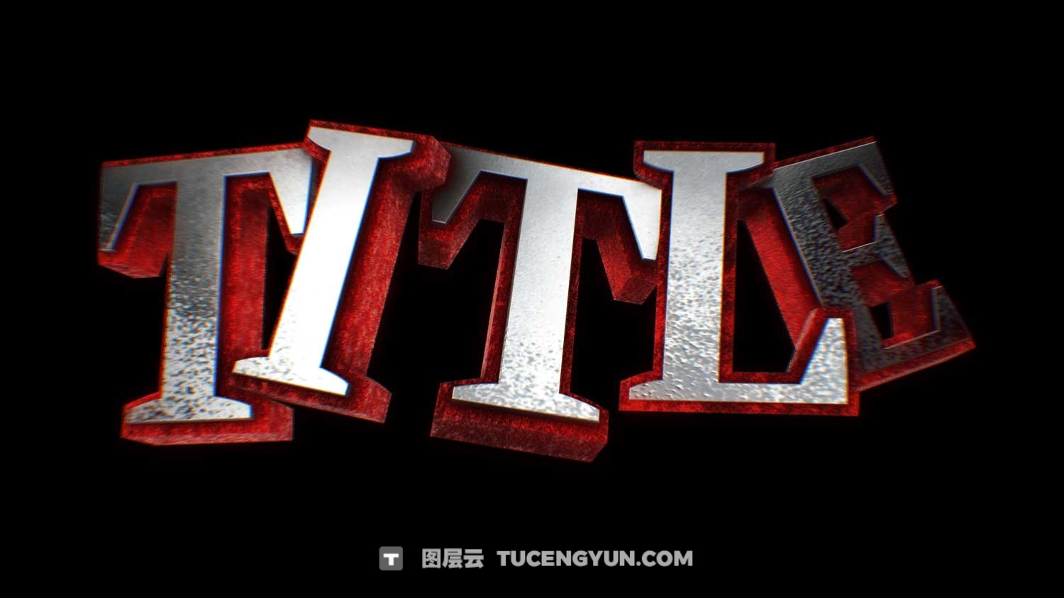 嘻哈朋克风格酸性金属镀铬音乐MV短片剪辑3D字母标题动画AE项目文件+视频教程 ANT6NIO’S 3D TITLE CARD PACK（13210）图层云