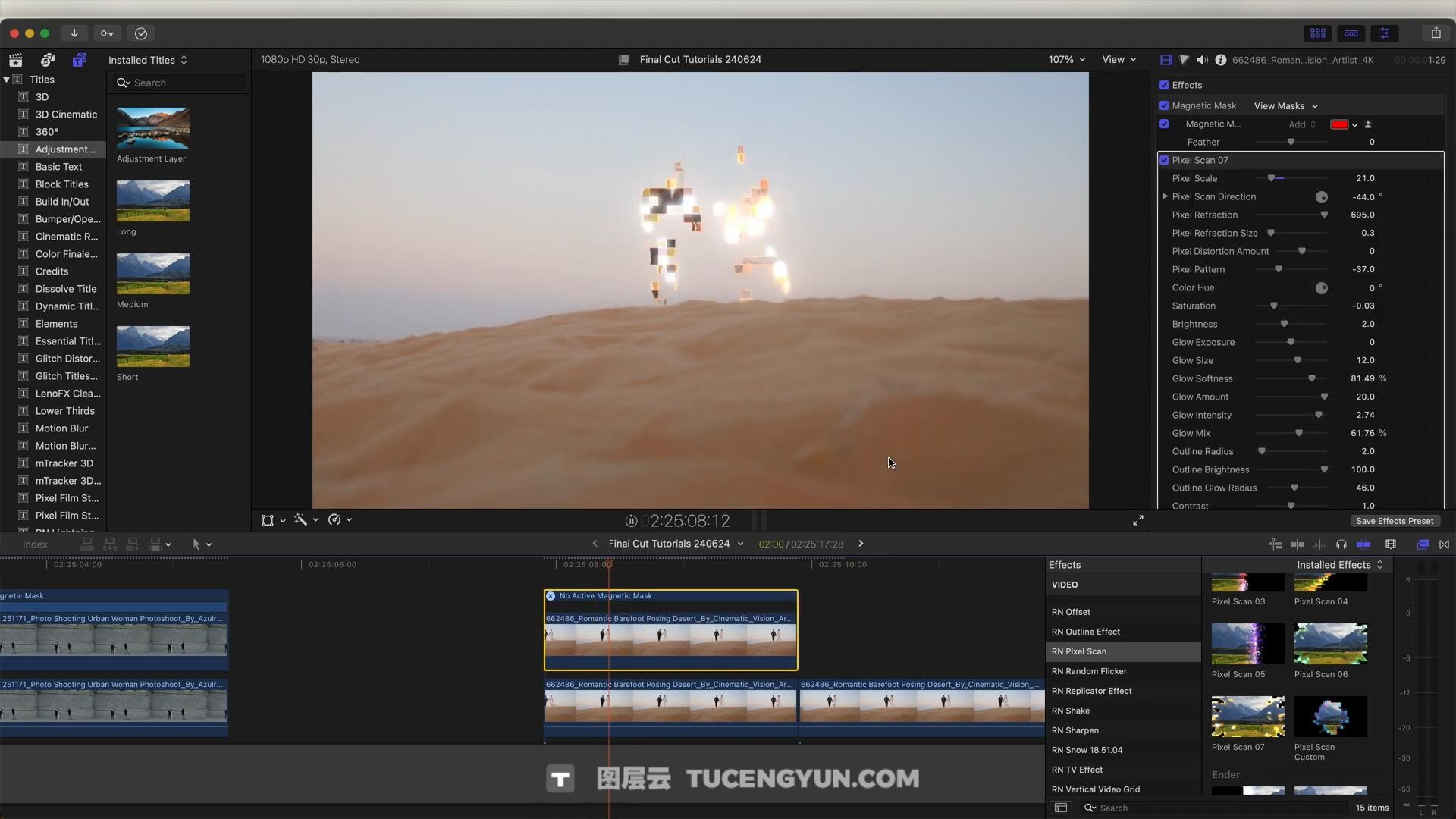 FCPX插件：一键式视频人物对象物体移除消失视觉效果FCPX插件 Ryan Nangle – Object Removal Effect（13221）图层云