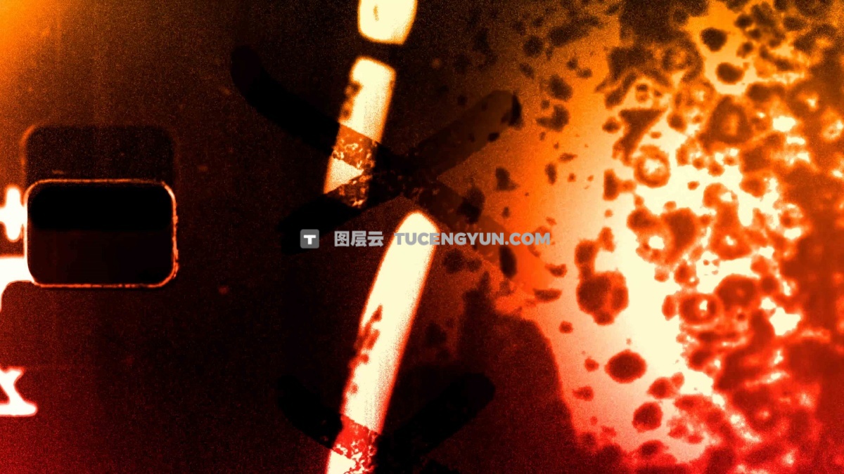 复古美感胶片纹理损坏划痕灰尘磨损叠加层无缝转场过渡+音效素材 GRUNGY Film Damage with SOUND（13256）图层云