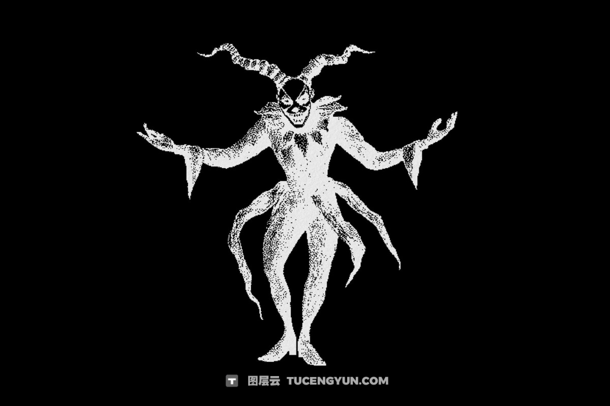 120款暗黑仿旧Y2K低保真像素颗粒位图艺术AI矢量插画图形PNG图片设计元素套装 Dark Aesthetic Dithering Graphic Bundle（13257）图层云