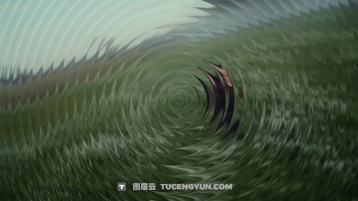AE模板：真实质感模糊透明长虹条纹波浪纹液态玻璃视频叠加效果4K动画模板（13278）图层云
