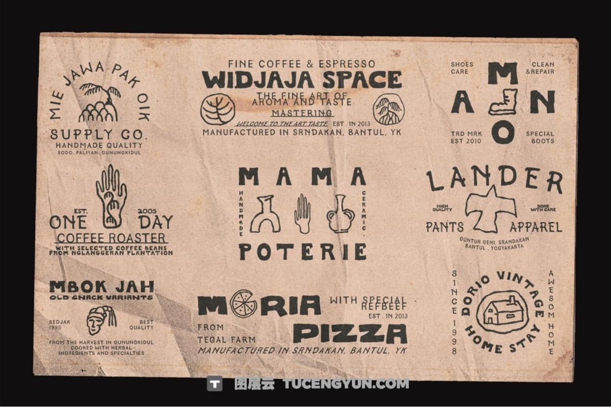 英文字体：复古松散厚实自然真实笔迹墨迹手写pop涂鸦艺术英文logo装饰字体 Sanolia Hand-Drawn Typeface（13302）图层云