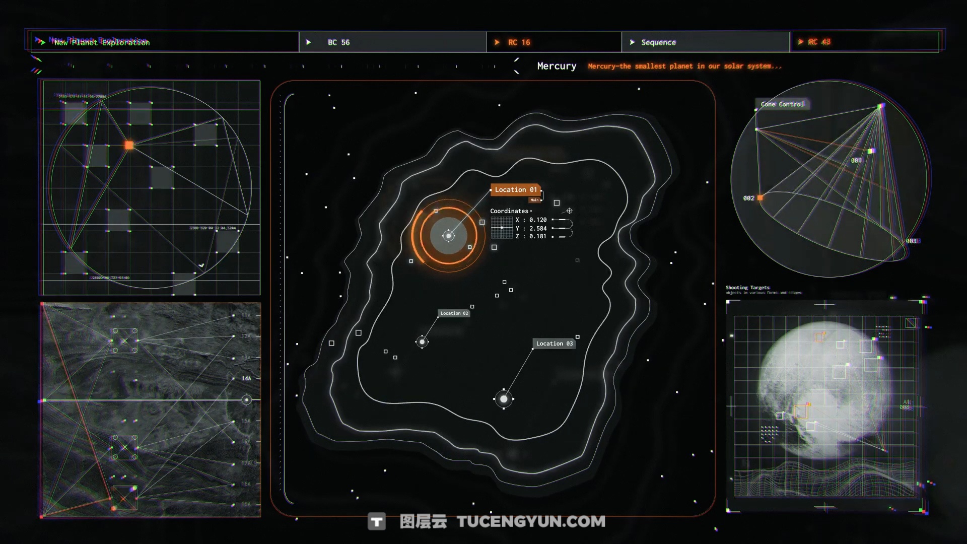 820款全息未来科幻美学沉浸式宇宙飞船HUD界面元素科技视频叠加4K背景动画AE/PR模板 Pixflow – Sci-fi Spaceship HUD Interface（13310）图层云