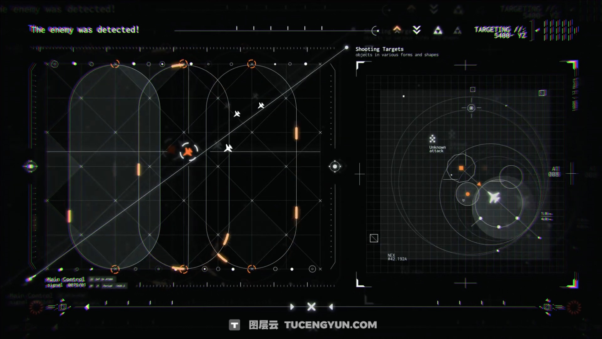 820款全息未来科幻美学沉浸式宇宙飞船HUD界面元素科技视频叠加4K背景动画AE/PR模板 Pixflow – Sci-fi Spaceship HUD Interface（13310）图层云