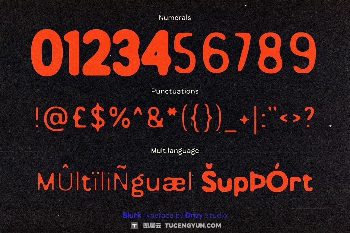 英文字体：创意超现代热熔几何品牌海报封面设计字体 Blurk – Ultra Modern Font（13331）图层云