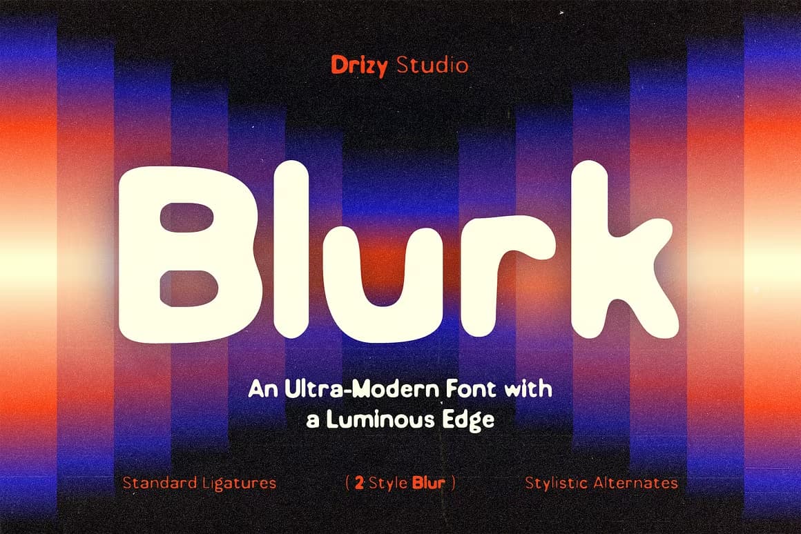 英文字体：创意超现代热熔几何品牌海报封面设计字体 Blurk – Ultra Modern Font（13331）