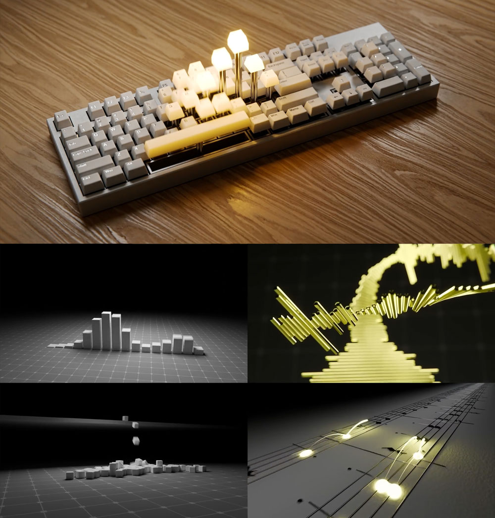 大师课程：Blender创作音频可视化动画制作大师班 +项目文件 中文字幕 Blender Market Audio Visualizer Masterclass By Polyfjord（13369）