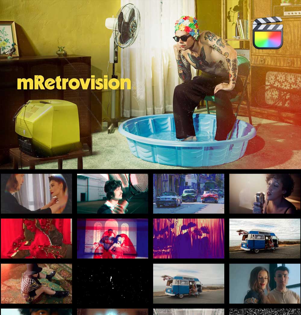 Motionvfx – mRetrovision 复古90年代时髦MTV氛围旧录像机叠加文字标题转场效果FCPX插件（13375）