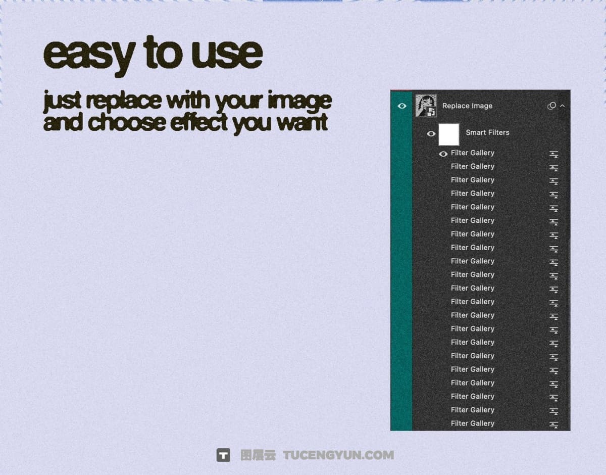 20种复古半色调半调颗粒噪点打印印刷PSD特效样机 Züli – Halftone Image Effects Pack（13400）图层云