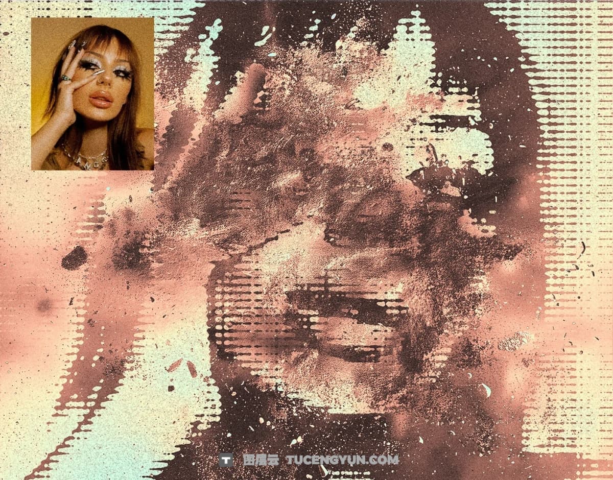 20种复古半色调半调颗粒噪点打印印刷PSD特效样机 Züli – Halftone Image Effects Pack（13400）图层云