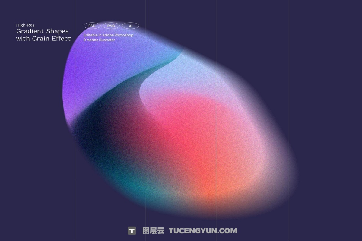 90款复古抽象艺术弥散光渐变散射AI矢量背景图形设计套装 Angeles – Retro Gradients & Shape（13406）图层云