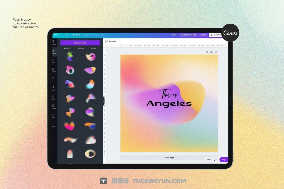 90款复古抽象艺术弥散光渐变散射AI矢量背景图形设计套装 Angeles – Retro Gradients & Shape（13406）图层云