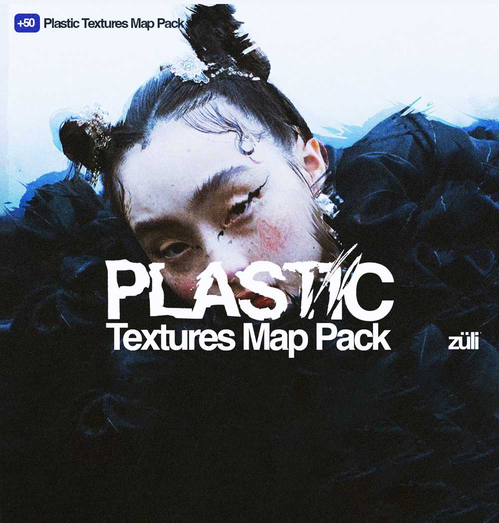 50个复古酸性流体塑料撕拉纹理贴图PSD特效样机包 Züli – Plastic Textures Map Pack（13428）