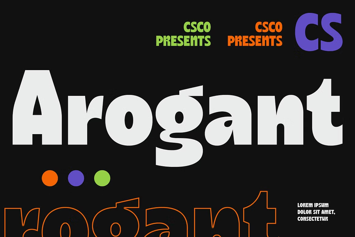 英文字体：复古趣味圆润粗体logo标题排版无衬线字体 CS Arogant – Bold Font（13438）