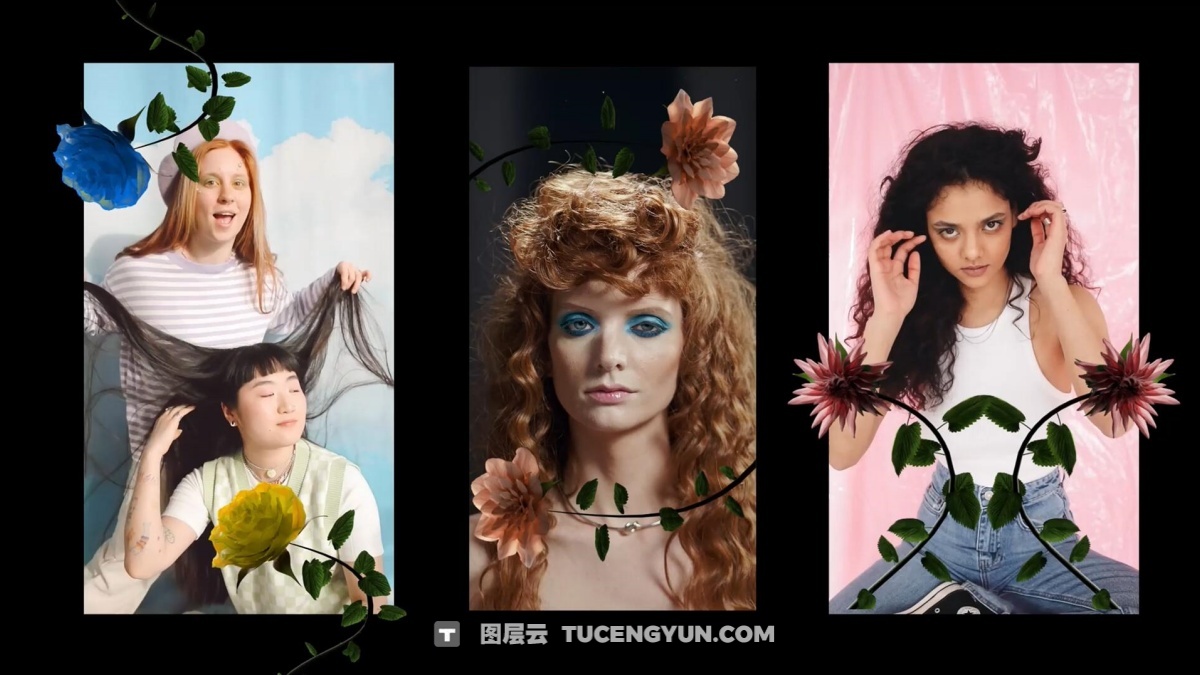 视频素材：42个梦幻情绪风格花卉生长盛开短片剪辑透明通道MOV视频素材（13454）图层云