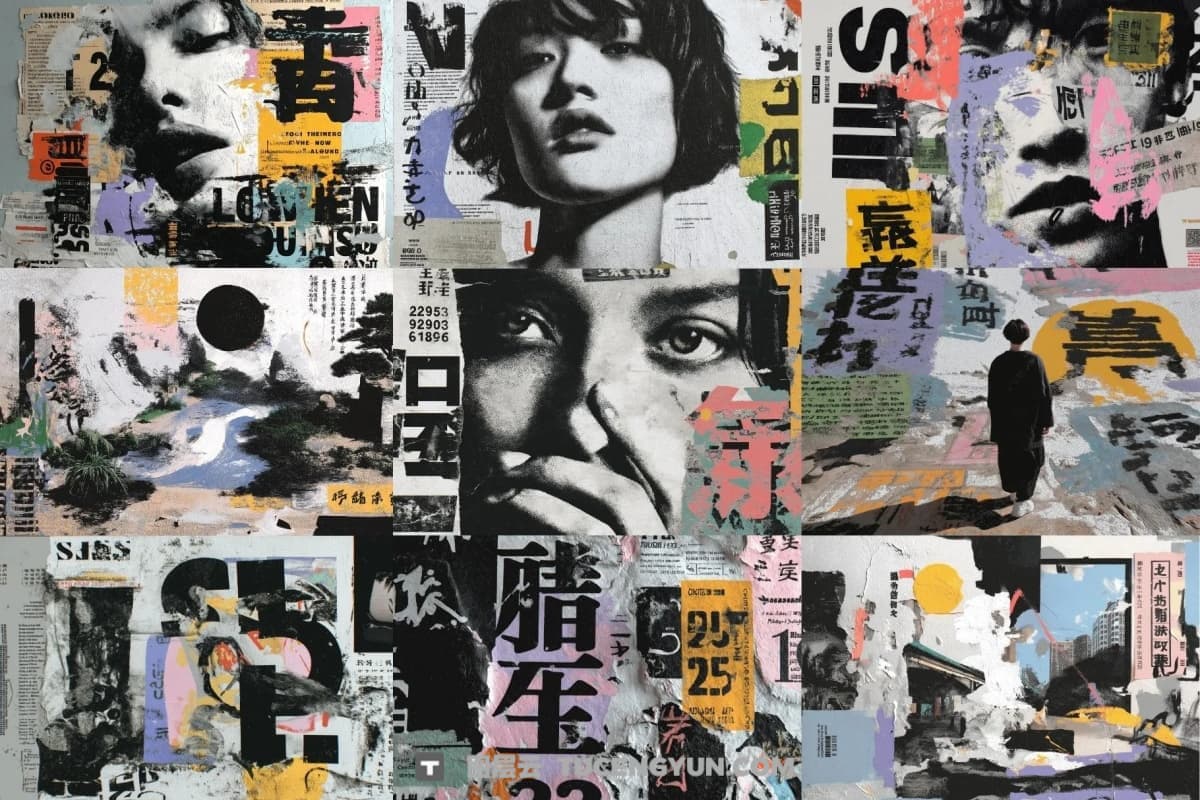 70个永恒日系风格都市现代拼贴艺术美学高分辨率背景PNG素材 70 Aesthetic Japanese Collage Backgrounds（13484）图层云