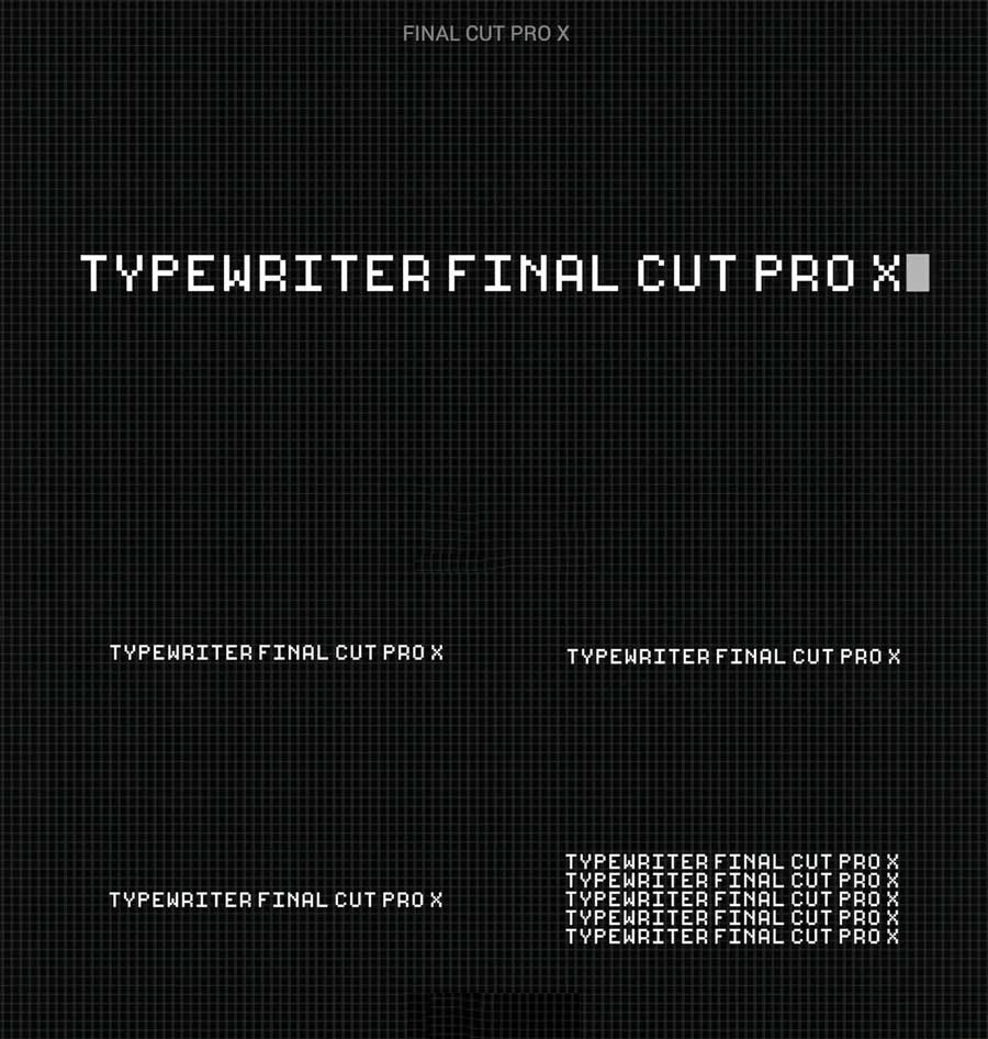 FCPX插件：70个复古8it像素风格光标移动闪烁打字输入文字标题动画（13518）