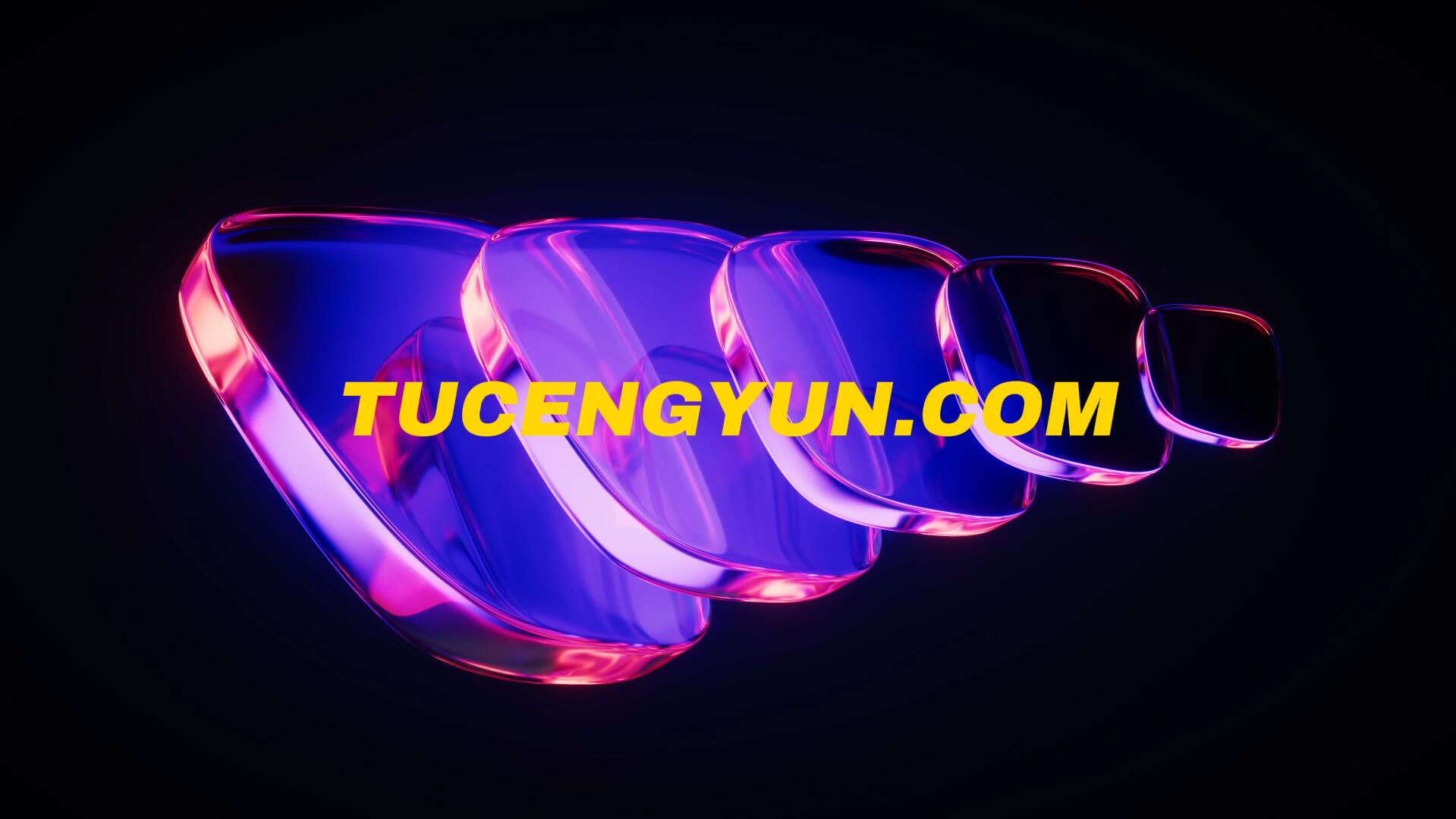118个抽象艺术霓虹渐变几何3D水晶玻璃发光波浪缎面动态背景视频素材（13554）图层云