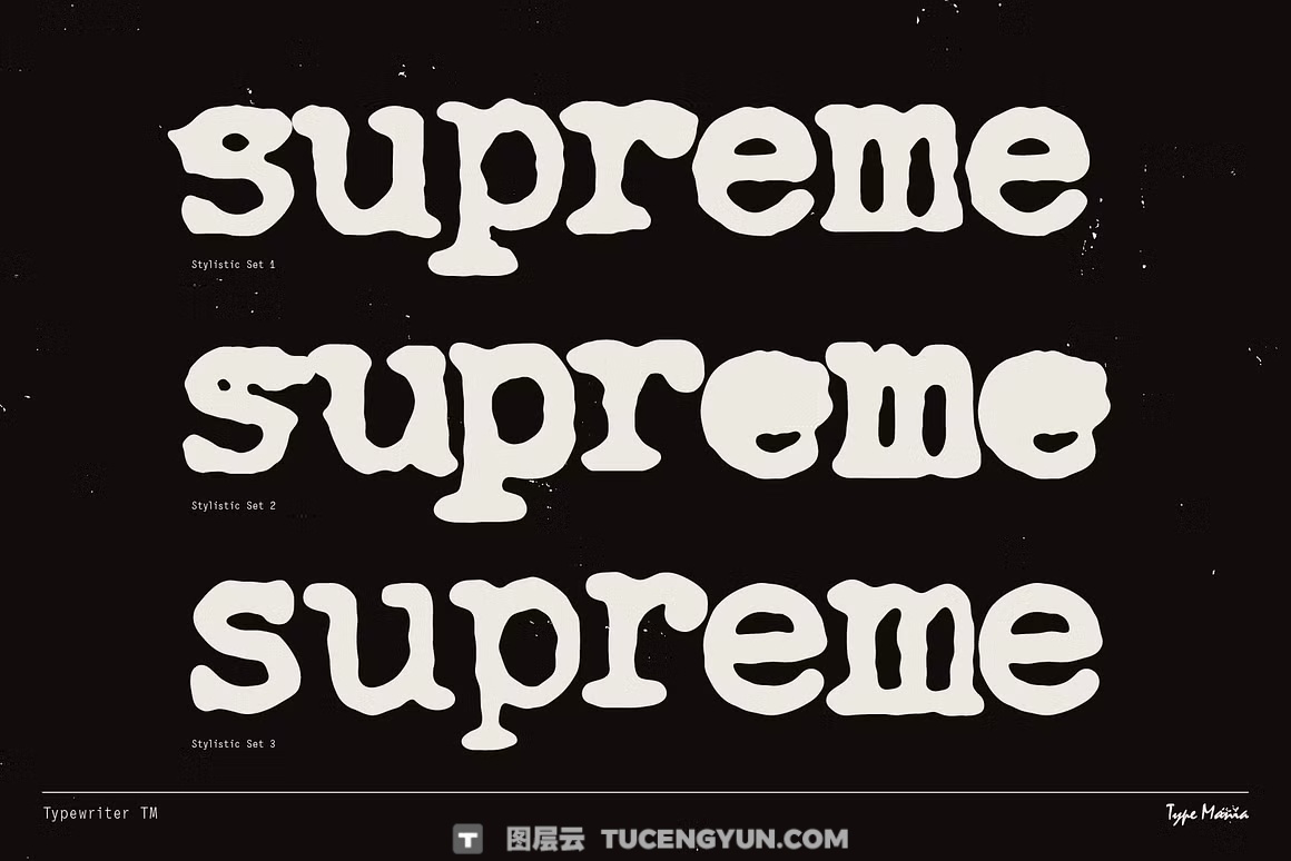 英文字体：复古仿旧斑驳墨迹渗透手写打字机效果封面海报设计字体 Typewriter TM – Distressed Typer（13578）图层云