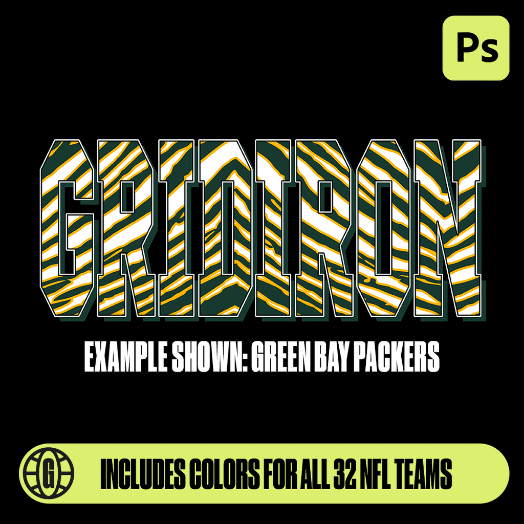 160款3D立体复古球衣印花文本标题PS样式预设设计套装 Gridiron Glory Text Styles Pack (Vol. 1) – GFXWRLD（13587）图层云
