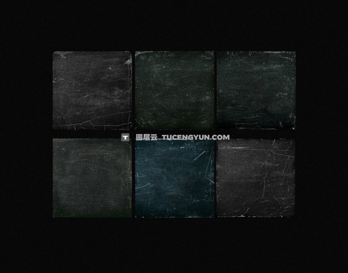 60款复古垃圾摇滚黑板划痕材质纹理背景素材包 Züli – Grunge Chalkboard Textures Pack（13609）图层云