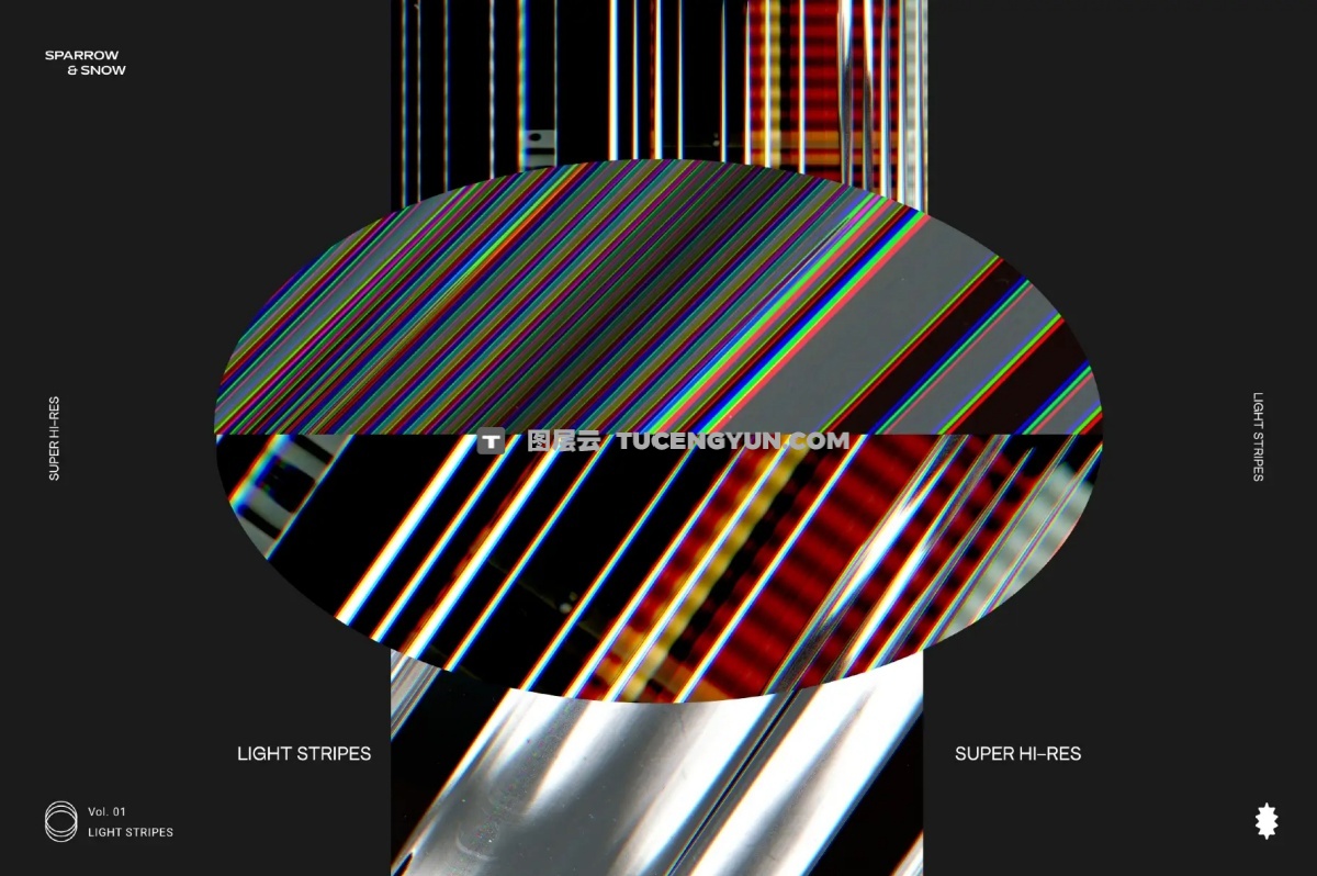 65种高分辨率线性霓虹浅色渐变条纹叠加背景纹理 Light Stripes Hi-Res Overlays & Textures（13610）图层云