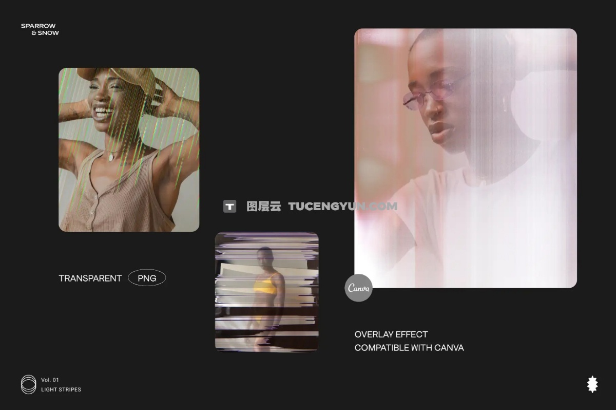 65种高分辨率线性霓虹浅色渐变条纹叠加背景纹理 Light Stripes Hi-Res Overlays & Textures（13610）图层云
