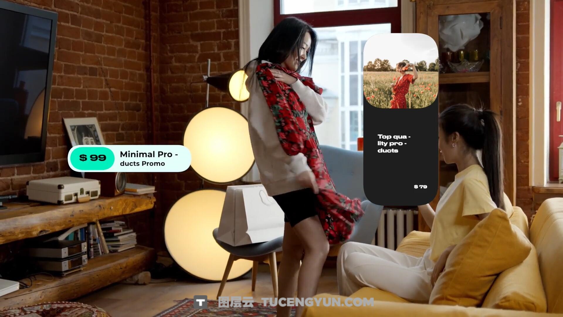 FCPX插件：极简主义服装穿搭产品价格信息动画（13869）图层云