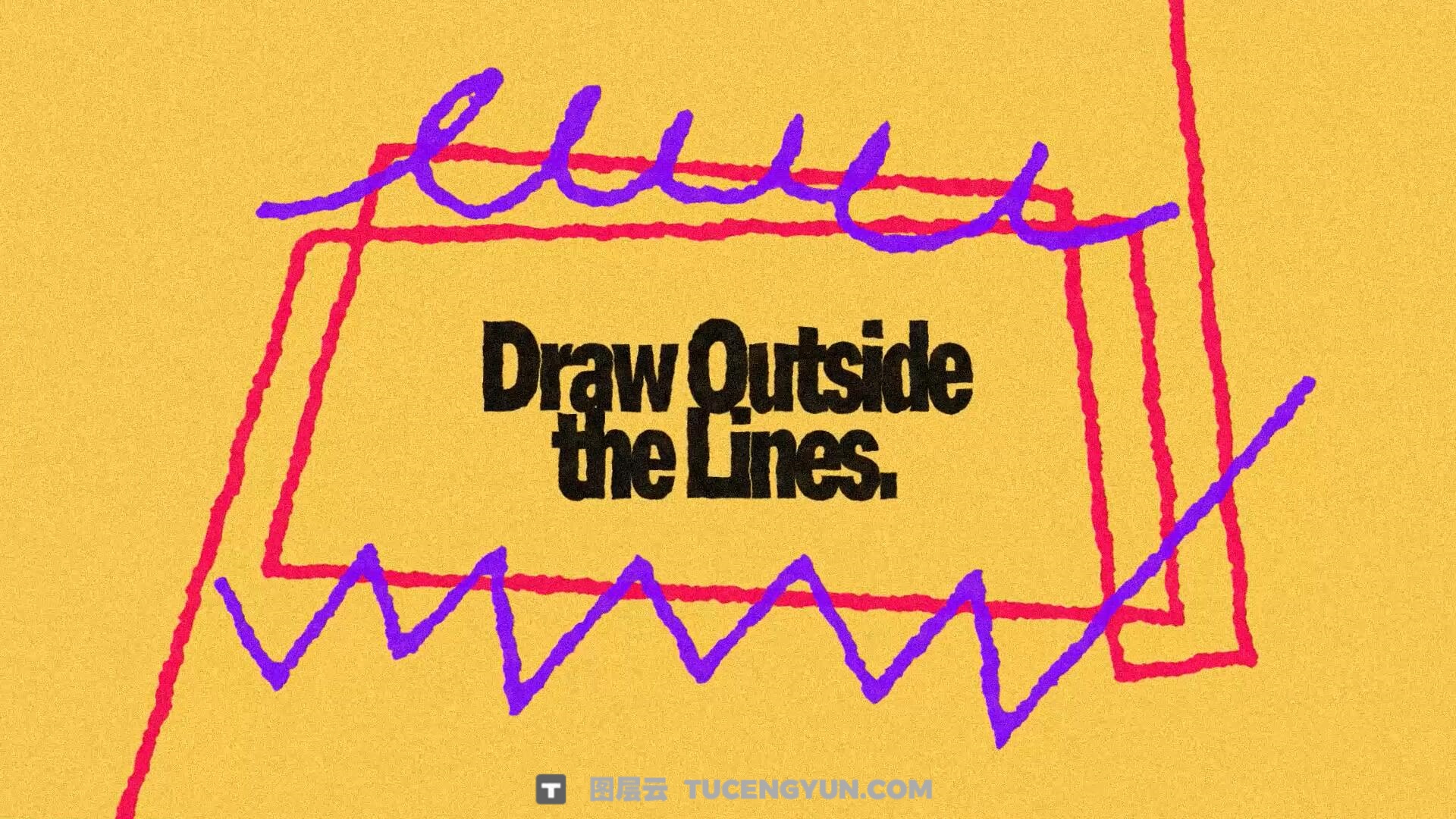 AE模板：大胆潦草粉笔手绘涂鸦粗糙文字标题动画（13879）图层云