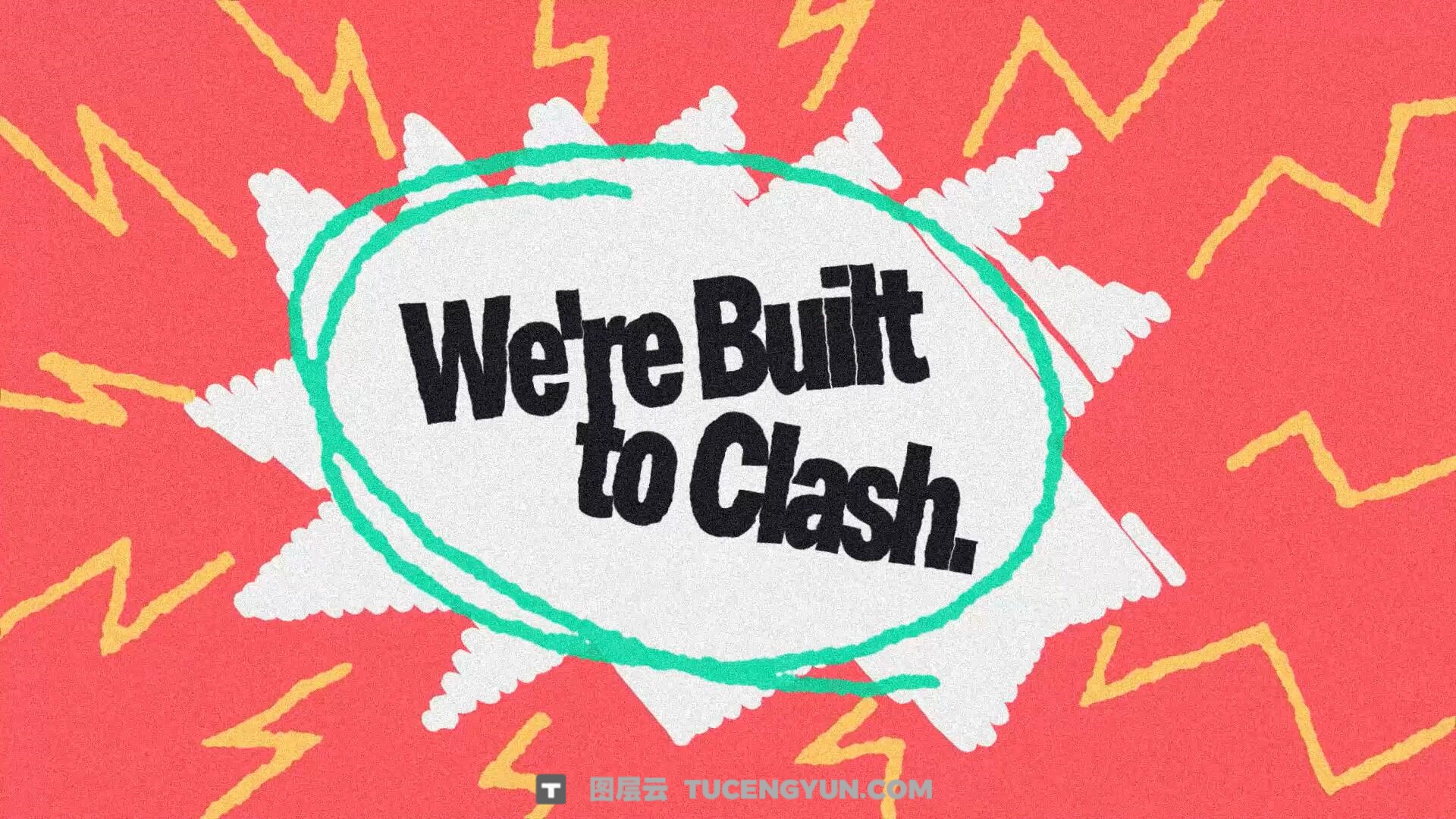 AE模板：大胆潦草粉笔手绘涂鸦粗糙文字标题动画（13879）图层云