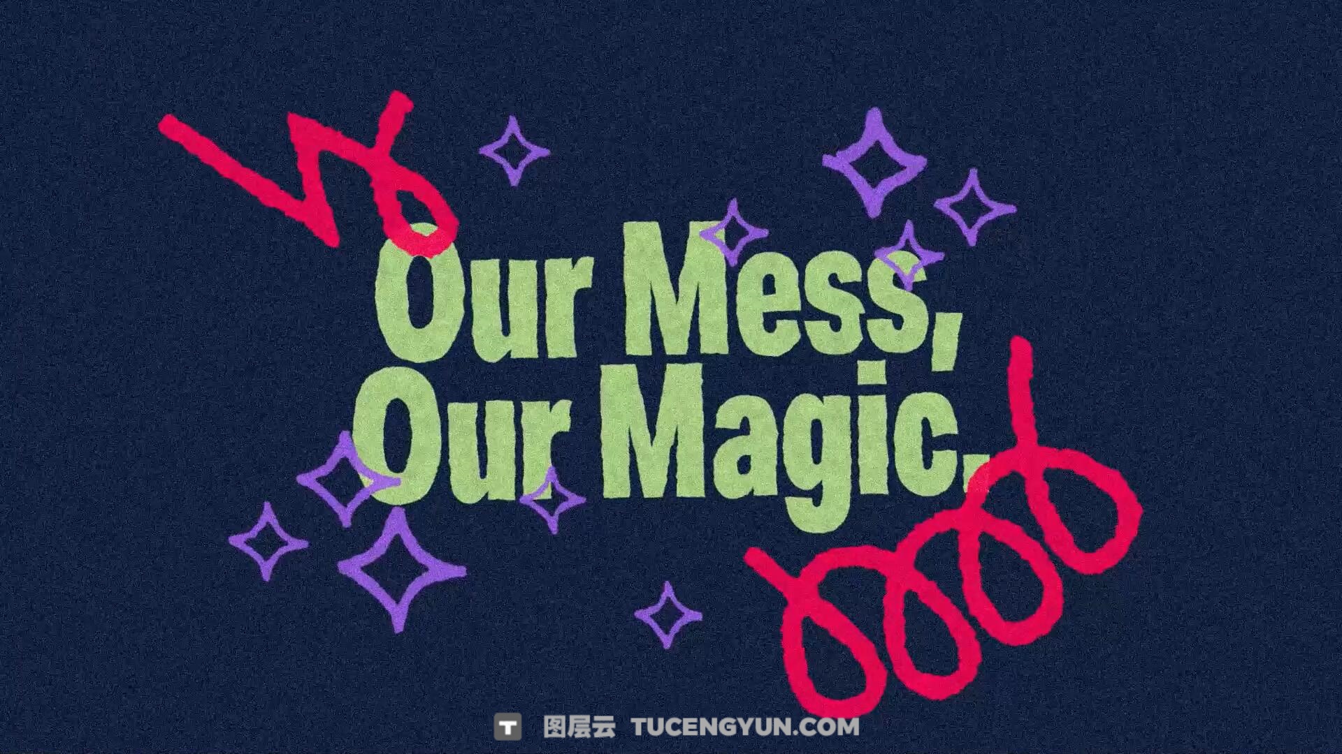 AE模板：大胆潦草粉笔手绘涂鸦粗糙文字标题动画（13879）图层云