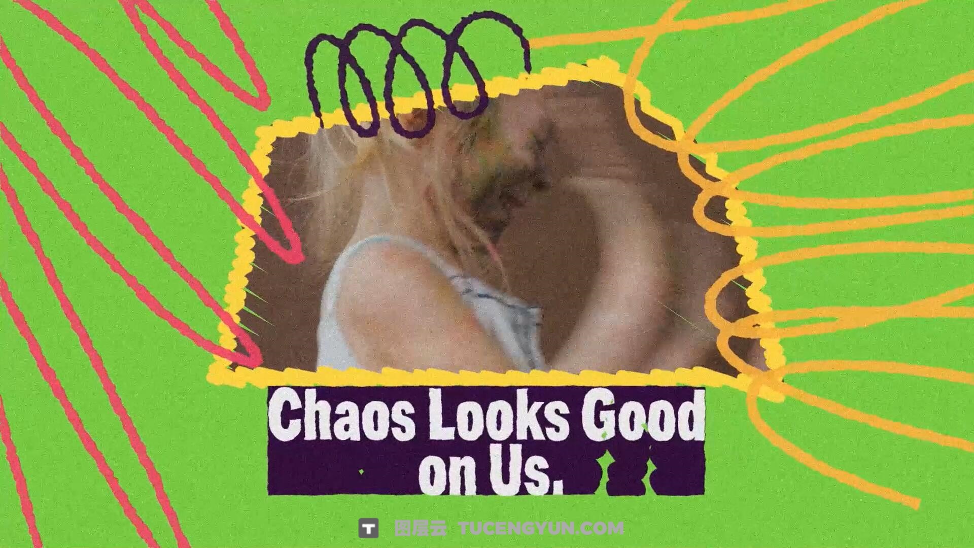 AE模板：大胆潦草粉笔手绘涂鸦粗糙文字标题动画（13879）图层云