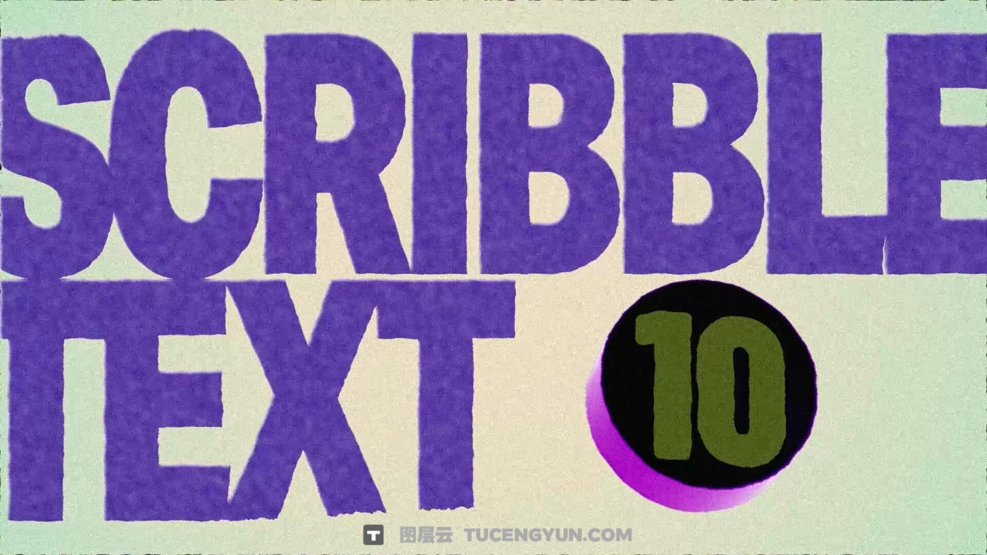 AE模板：大胆潦草粉笔手绘涂鸦粗糙文字标题动画（13879）图层云