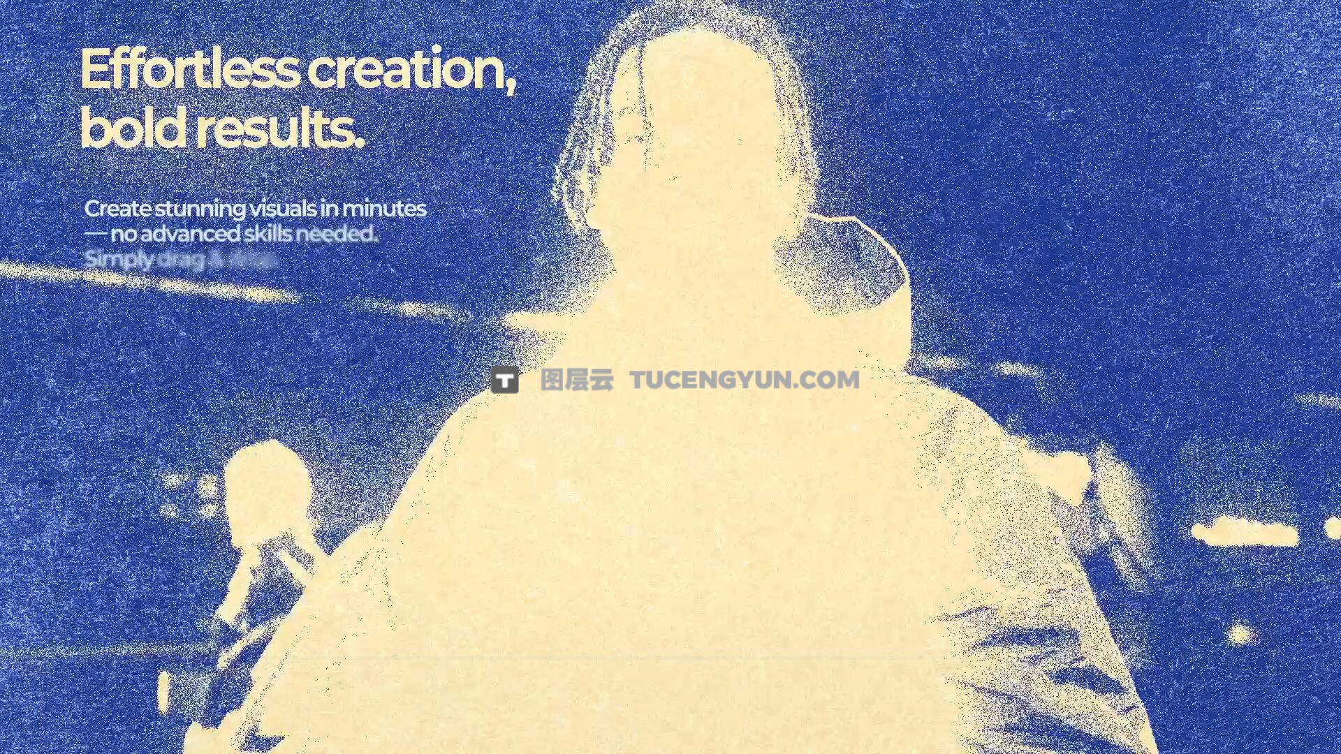 AE模板：复古粗糙摇滚半色调印刷美学画面颗粒纹理叠加效果模板（13384）图层云