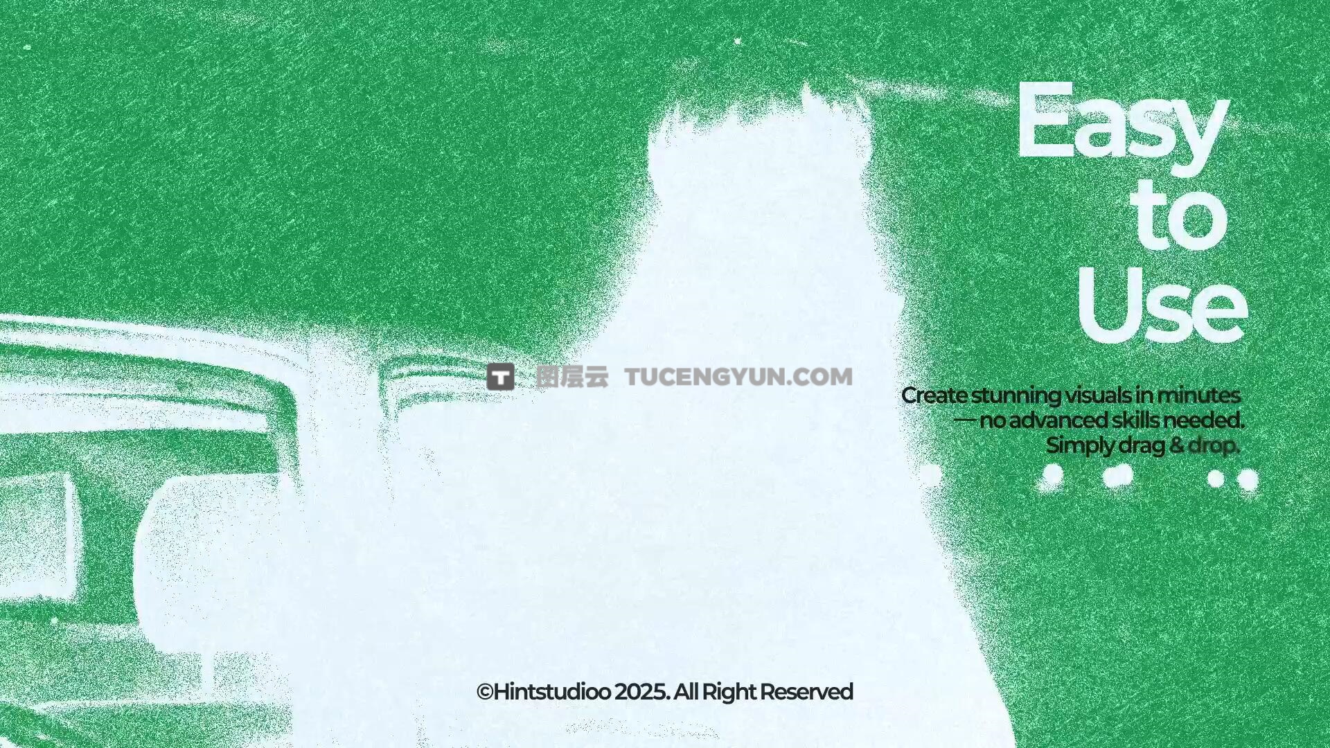 AE模板：复古粗糙摇滚半色调印刷美学画面颗粒纹理叠加效果模板（13384）图层云
