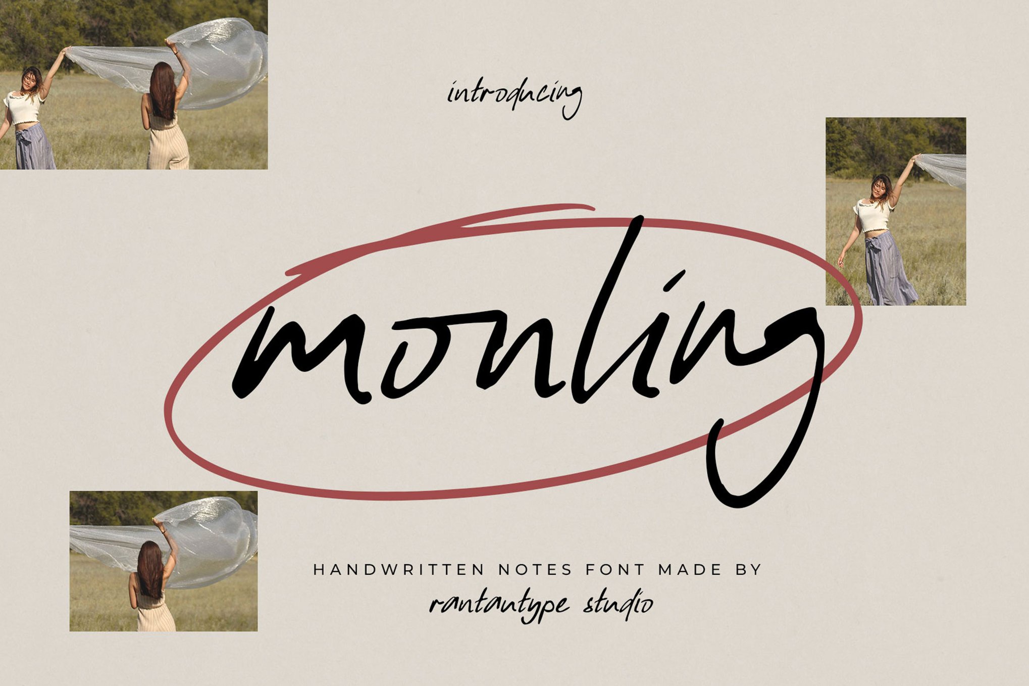 英文字体：真实自然流畅手写连笔logo徽标标题排版字体 Monling Handwritten Notes Font（13688）