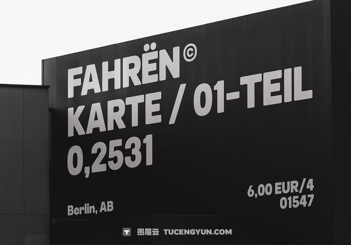 英文字体：极简主义粗体多功能无衬线圆角封面海报设计字体 FBS Poffen（13712）图层云