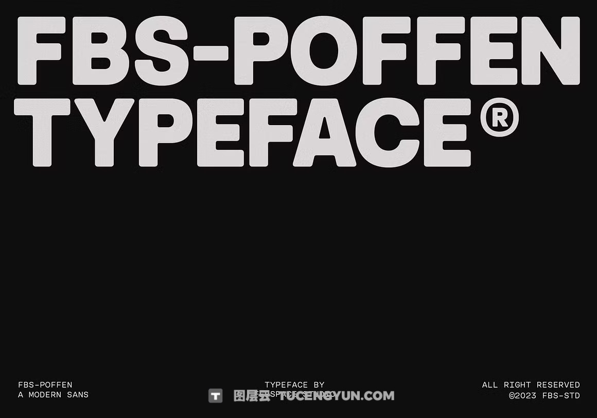英文字体：极简主义粗体多功能无衬线圆角封面海报设计字体 FBS Poffen（13712）图层云