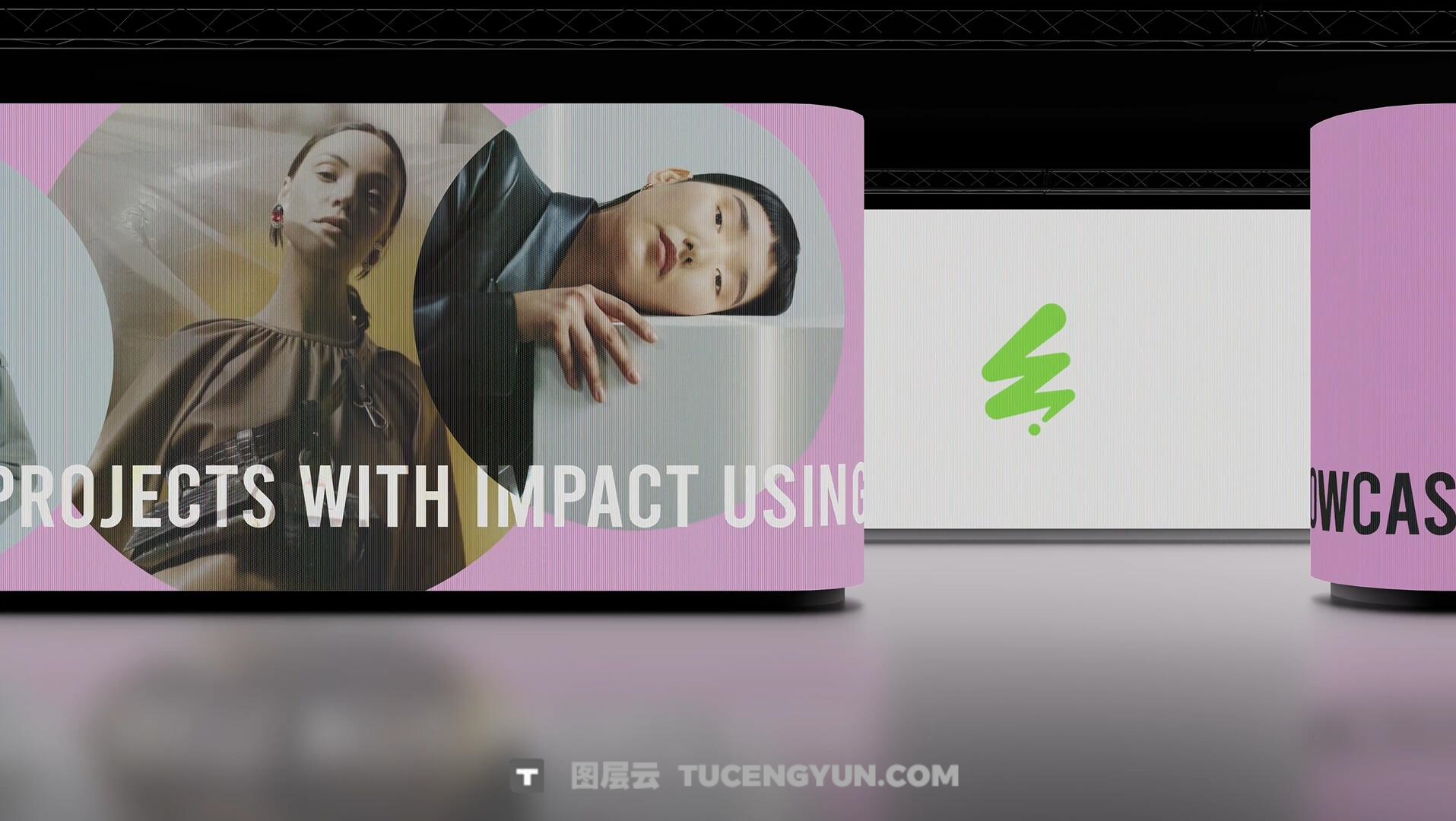 AE/PR模板:超高品质3D品牌发布会现场LED曲面屏样机动画模板(13765)图层云 AE/PR模板:超高品质3D品牌发布会现场LED曲面屏样机动画模板(13765)图层云