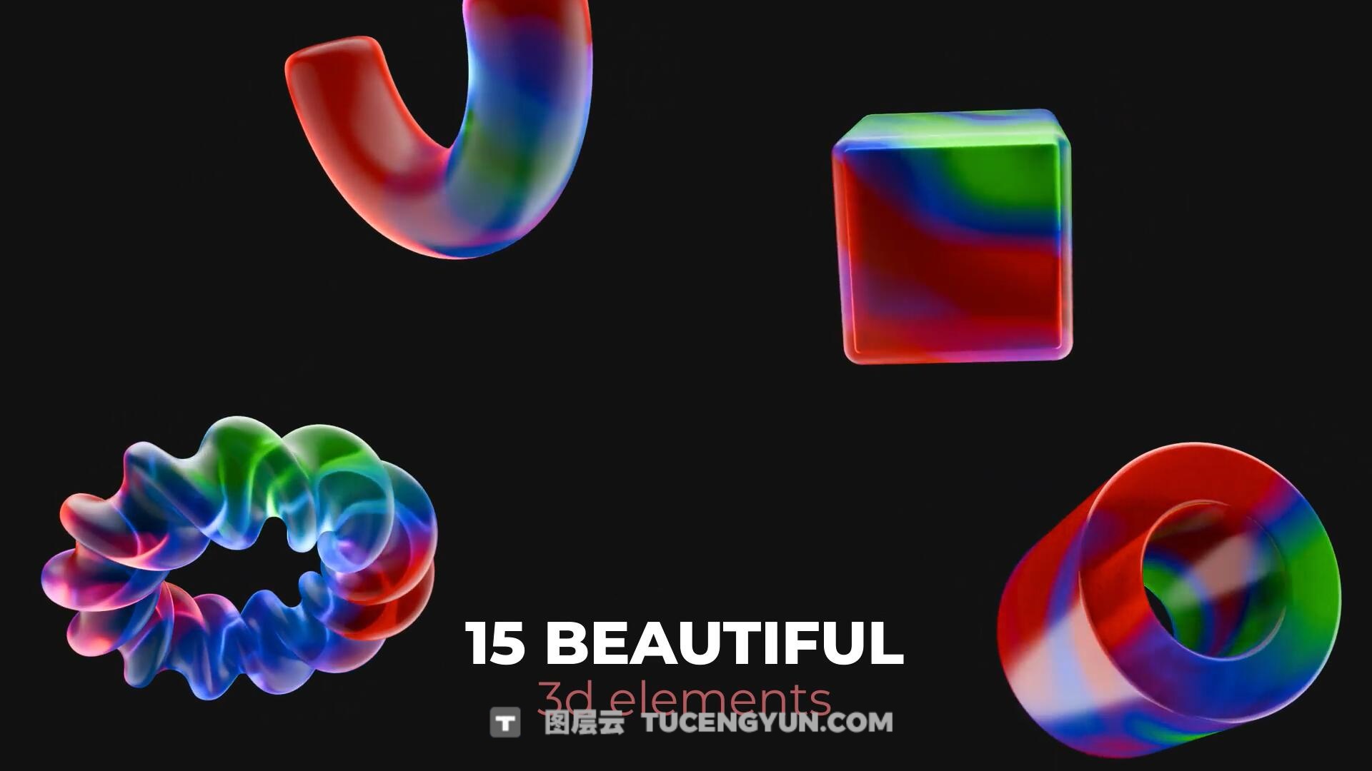 PR模板:抽象3D艺术玻璃彩色几何形状纹理透明水晶元素包(13899)图层云 PR模板:抽象3D艺术玻璃彩色几何形状纹理透明水晶元素包(13899)图层云