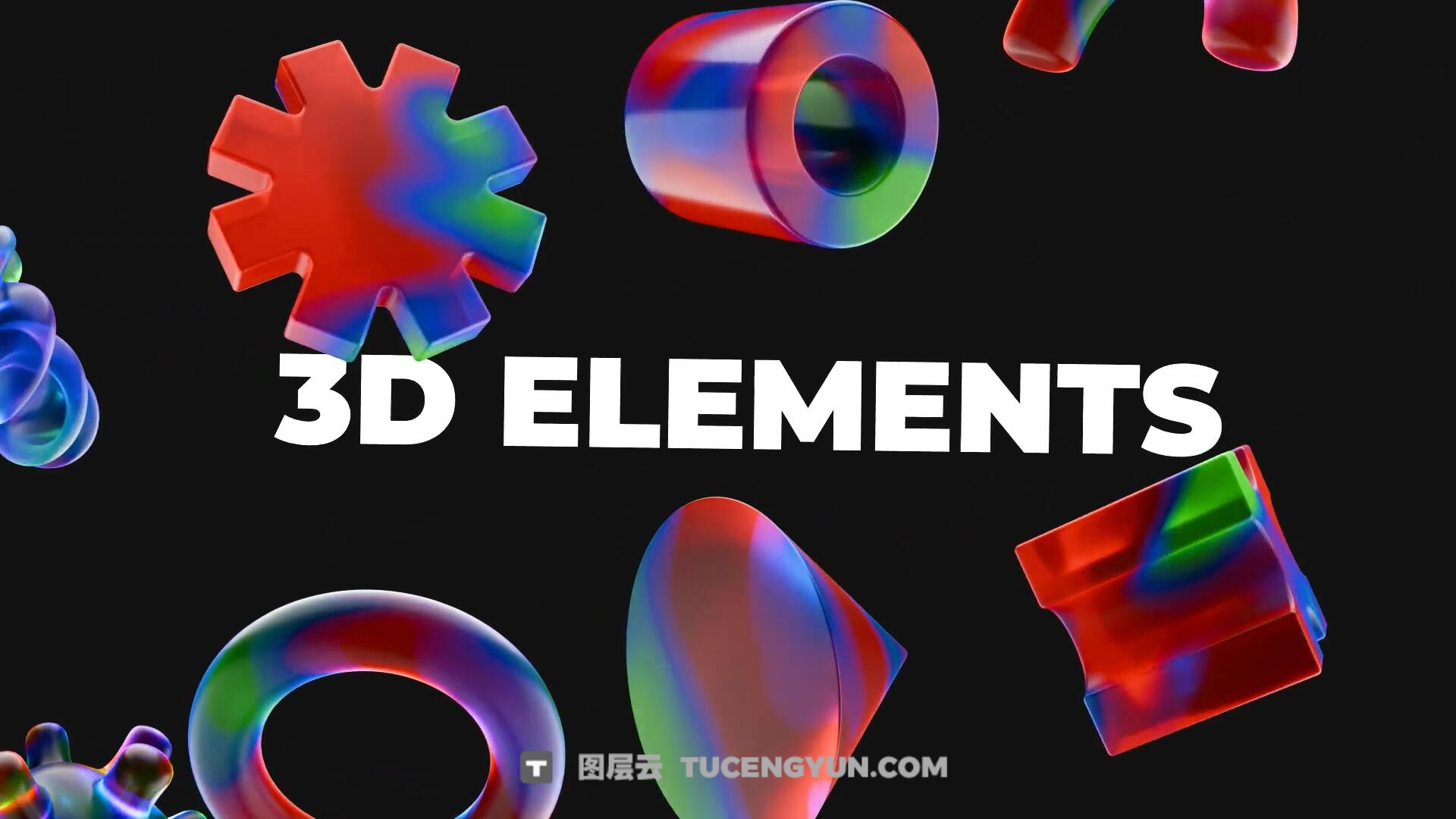 PR模板:抽象3D艺术玻璃彩色几何形状纹理透明水晶元素包(13899)图层云 PR模板:抽象3D艺术玻璃彩色几何形状纹理透明水晶元素包(13899)图层云