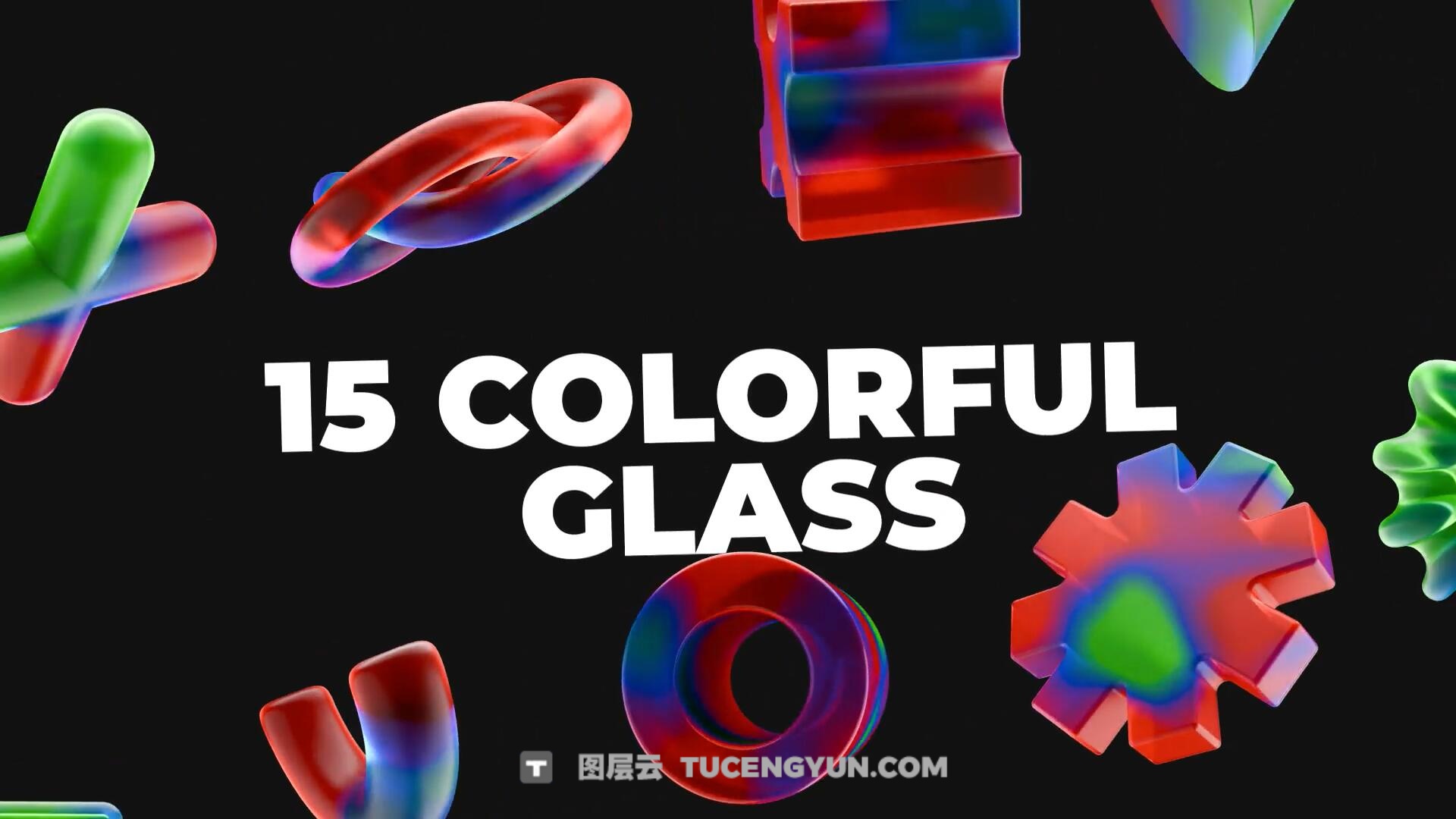PR模板:抽象3D艺术玻璃彩色几何形状纹理透明水晶元素包(13899)图层云 PR模板:抽象3D艺术玻璃彩色几何形状纹理透明水晶元素包(13899)图层云
