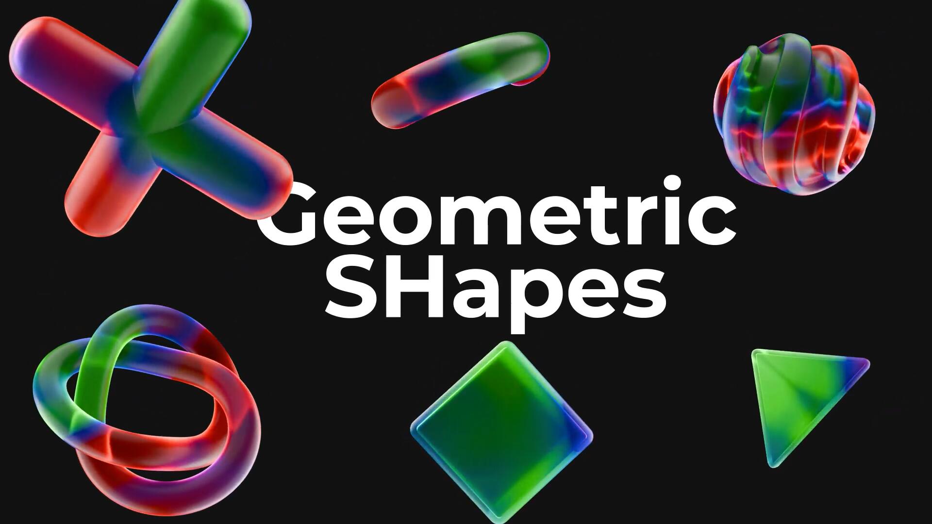 PR模板:抽象3D艺术玻璃彩色几何形状纹理透明水晶元素包(13899)