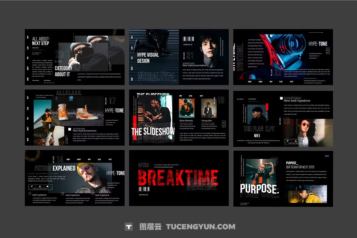 PPT模板:简约潮流黑红撞色简介信息图表分析报告Googleslide/Keynote/PPT演示模版 HYPETONE(13793)图层云 PPT模板:简约潮流黑红撞色简介信息图表分析报告Googleslide/Keynote/PPT演示模版 HYPETONE(13793)图层云